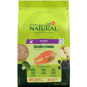Guabi Natural Gatos Ad. Salmao/Cevada 7,5kg
