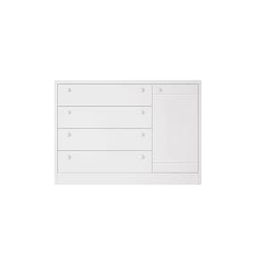 Comoda Sapateira Infantil Bonny 4 Gavetas e 1 Porta Branco Brilho - Reller