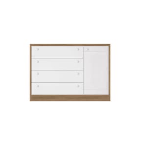 Comoda Sapateira Infantil Bonny 4 Gavetas e 1 Porta Branco Fosco / Mezzo Fosco - Reller