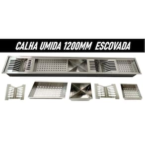 Calha Úmida Gourmet Canal Organizador Escorredor Inox 120Cm