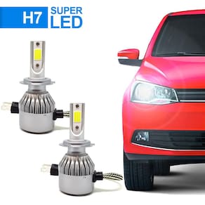 Par Lâmpadas H7 Farol Baixo Fiat Palio G2 1996 1997 1998 1999 2000 2001 2002 Super Led C6 6000k 7200 Lumens Branco Frio Efeito Xenon