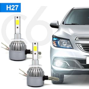 Par Lâmpadas H27 Farol Milha Kia Cerato 2010 2011 2012 2013 Super Led C6 6000k 7200 Lumens Branco Frio Efeito Xenon
