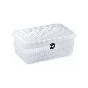 Organizador Multiuso Transparente com Tampa 1 Litro