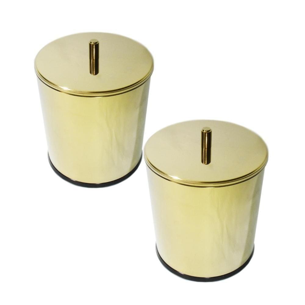 Kit 2 Lixeiras Dourada Aço Inox 3L Fineza