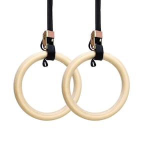 Argolas de Suspensão Olímpicas Madeira para Ginástica Cross Training