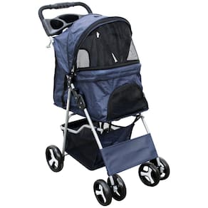 Carrinho de Passeio Pet com Porta Copo para Cães e Gatos Preto
