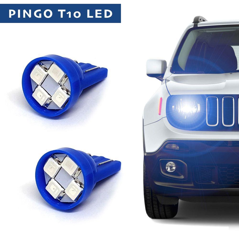 Par Lâmpadas T10 Pingo Led Azul Lanterna Farolete Meia Luz Ford Fiesta 2007 2008 2009 2010 2011