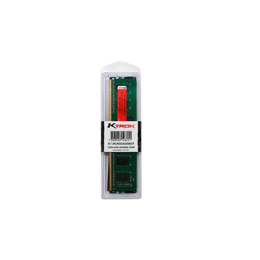 Memória Ktrok Gamer 8Gb Ddr4 3200Mhz Dimm Kt-Gm8Gd4