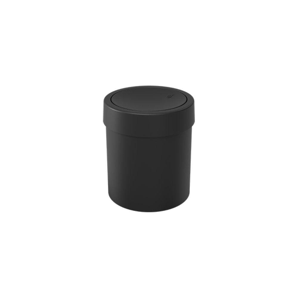 Lixeira com Tampa Basculante Cor Preta 5L Coza