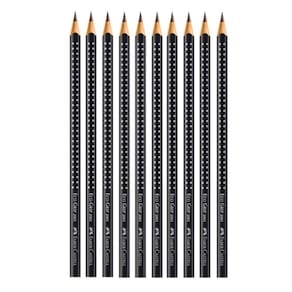 Kit 10 Lápis Grafite Preto Grip 2001 Nº2 B Faber Castell