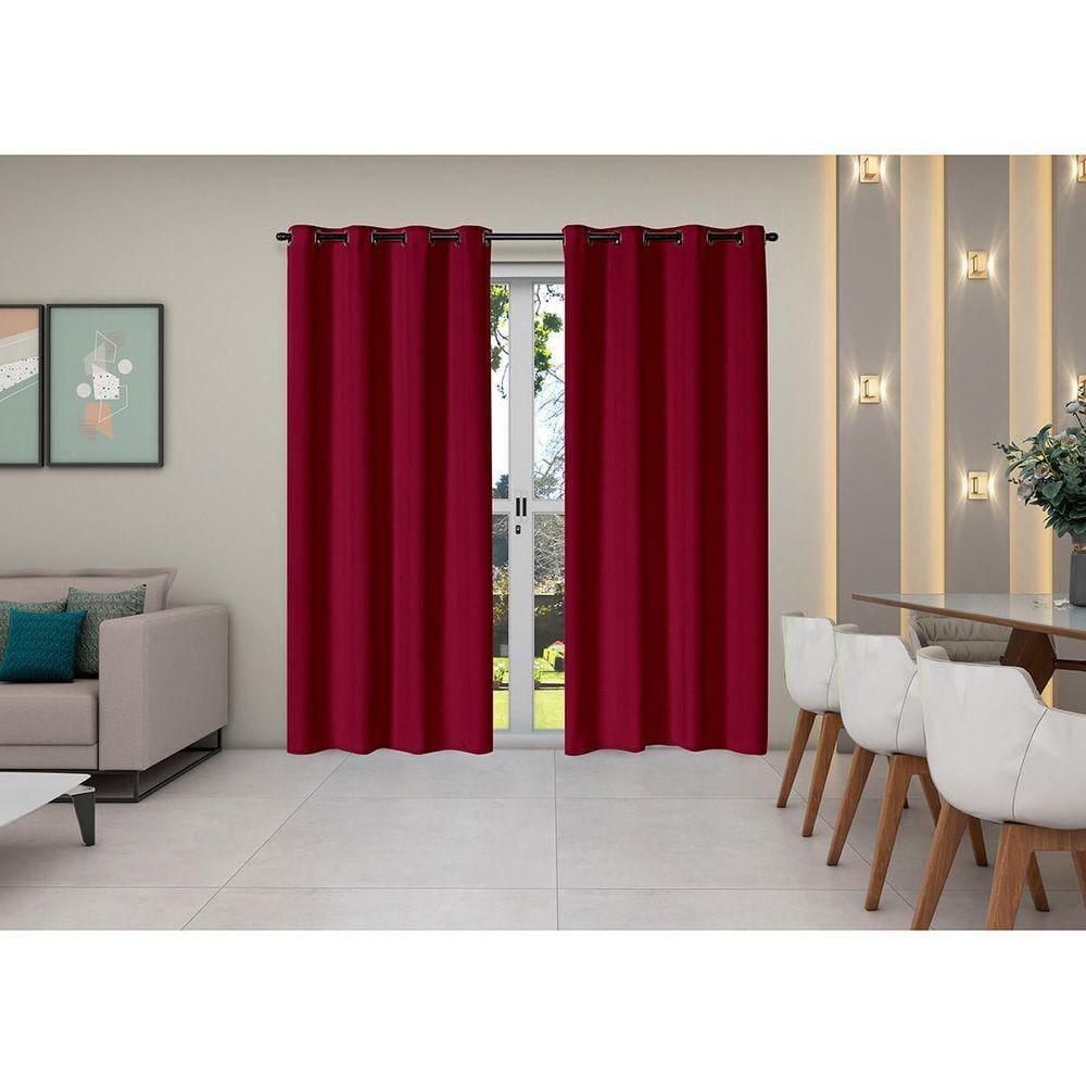 Cortina Oxford 4,00 X 2,50 Sala Quarto Janela Cozinha Vinho