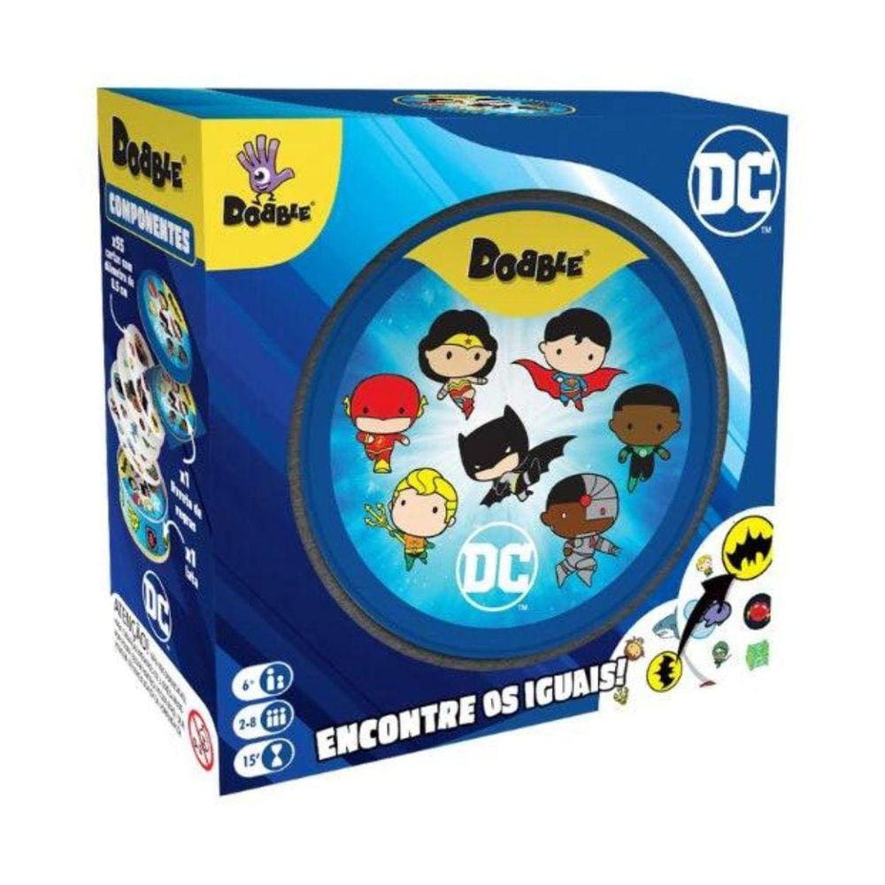 Jogo De Cartas Dobble Dc Universe Encontre Iguais Galápagos