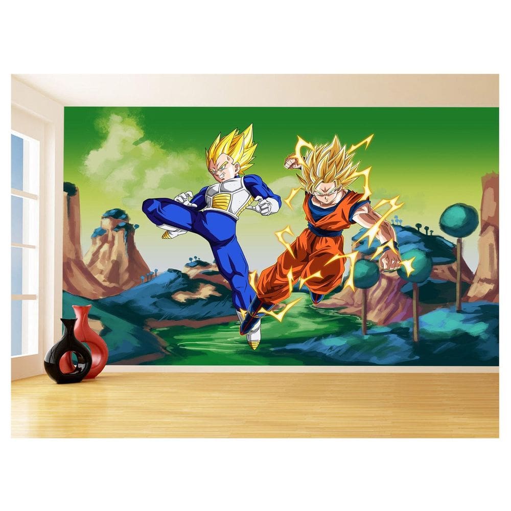 Papel De Parede Dragon Ball Goku Vegeta Anime 3,5M Dbz324