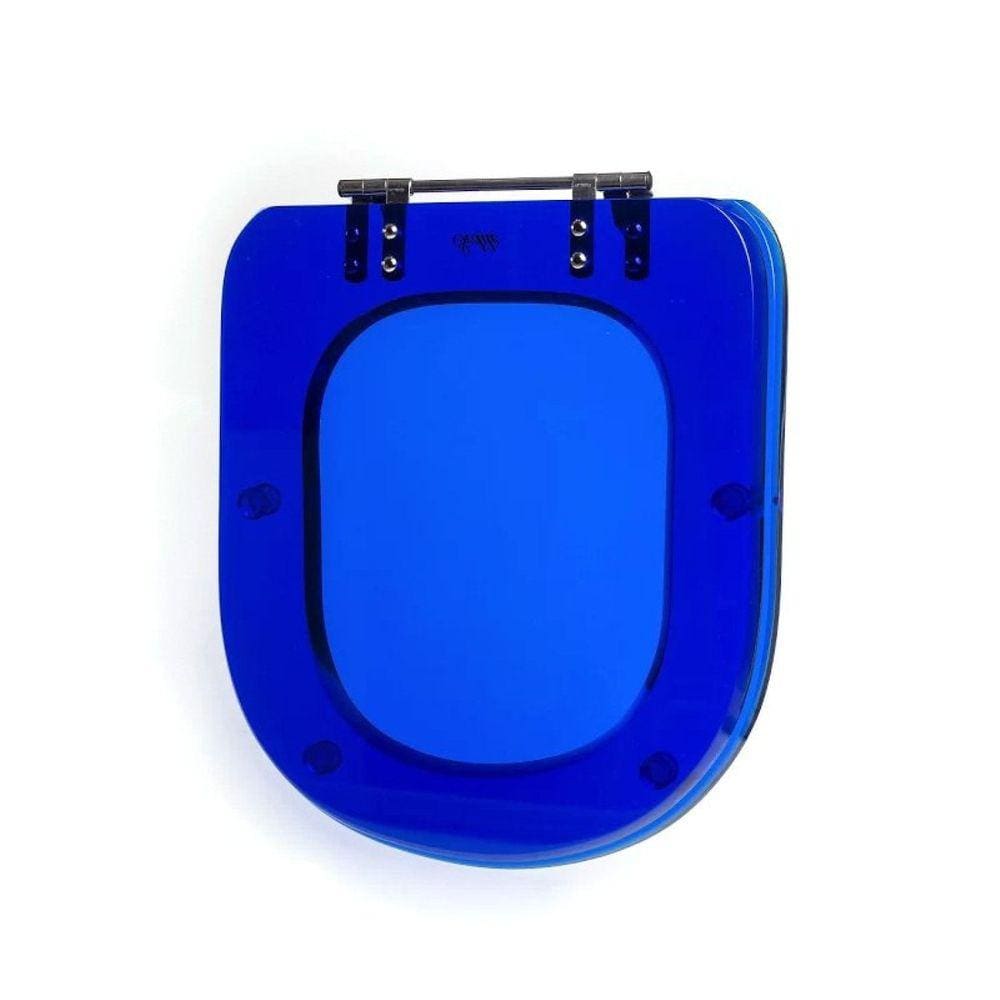Assento Sanitário Poliéster para Louça Link/carrara/belle Époque deca Aço reb. Aparente Azul Translucido