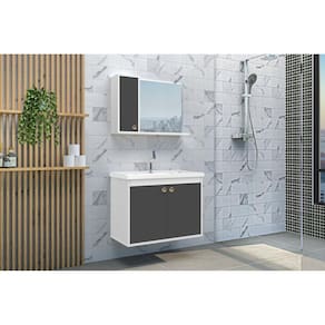 Conjunto para Banheiro Clean 60 Branco / Grafite