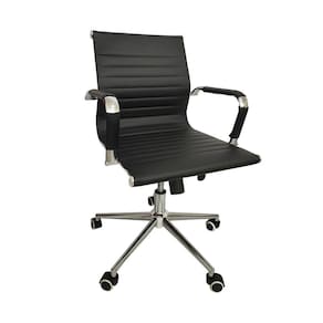 Cadeira Office com Rodízio e Encosto Esteirinha Baixa Preto