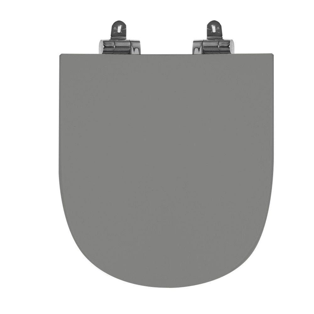 Assento Sanitário Poliéster para Louça Link/carrara/belle Époque deca Slow Close Cromado Cinza VIP