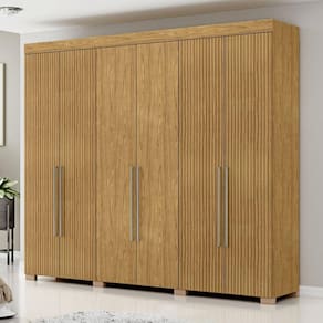 Guarda-roupa Casal 6 Portas 2 Gavetas Itá Espresso Móveis Marrocos/Marrocos Ripado
