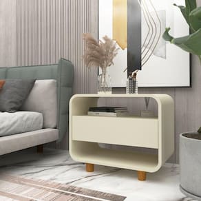 Mesa de Cabeceira 1 Gaveta Innova Moderno Off White