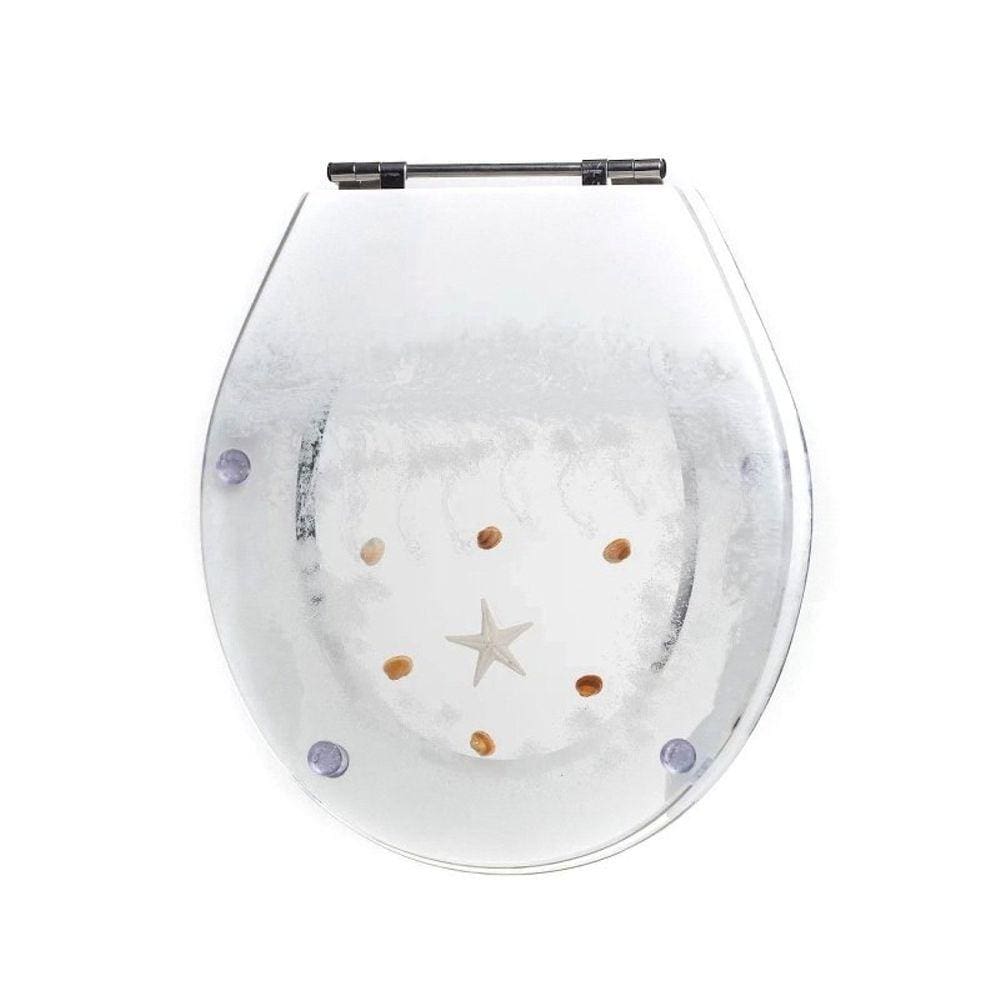 Assento Sanitário Poliéster para Louça Azálea/standard/carina/flamingo/fiore/sabará Aço Decorado `co Branco