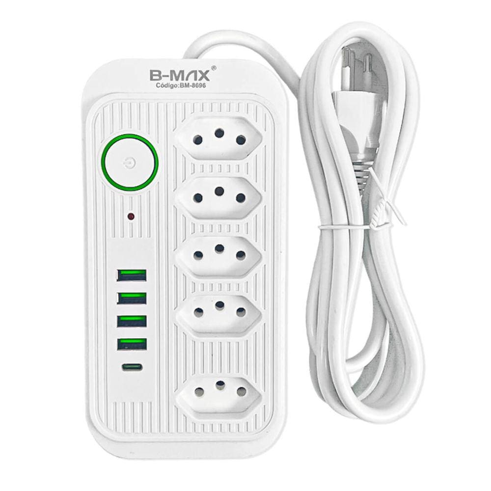 Filtro de Linha Extensao de múltiplas Tomada e USB