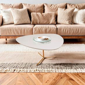 Mesa de Centro Líbano Palheta Metal 60x35 Off White