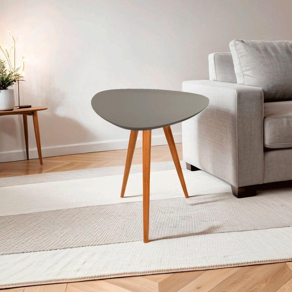 Mesa Lateral Pe Palito Orgânico Libano 50x60  Cinza