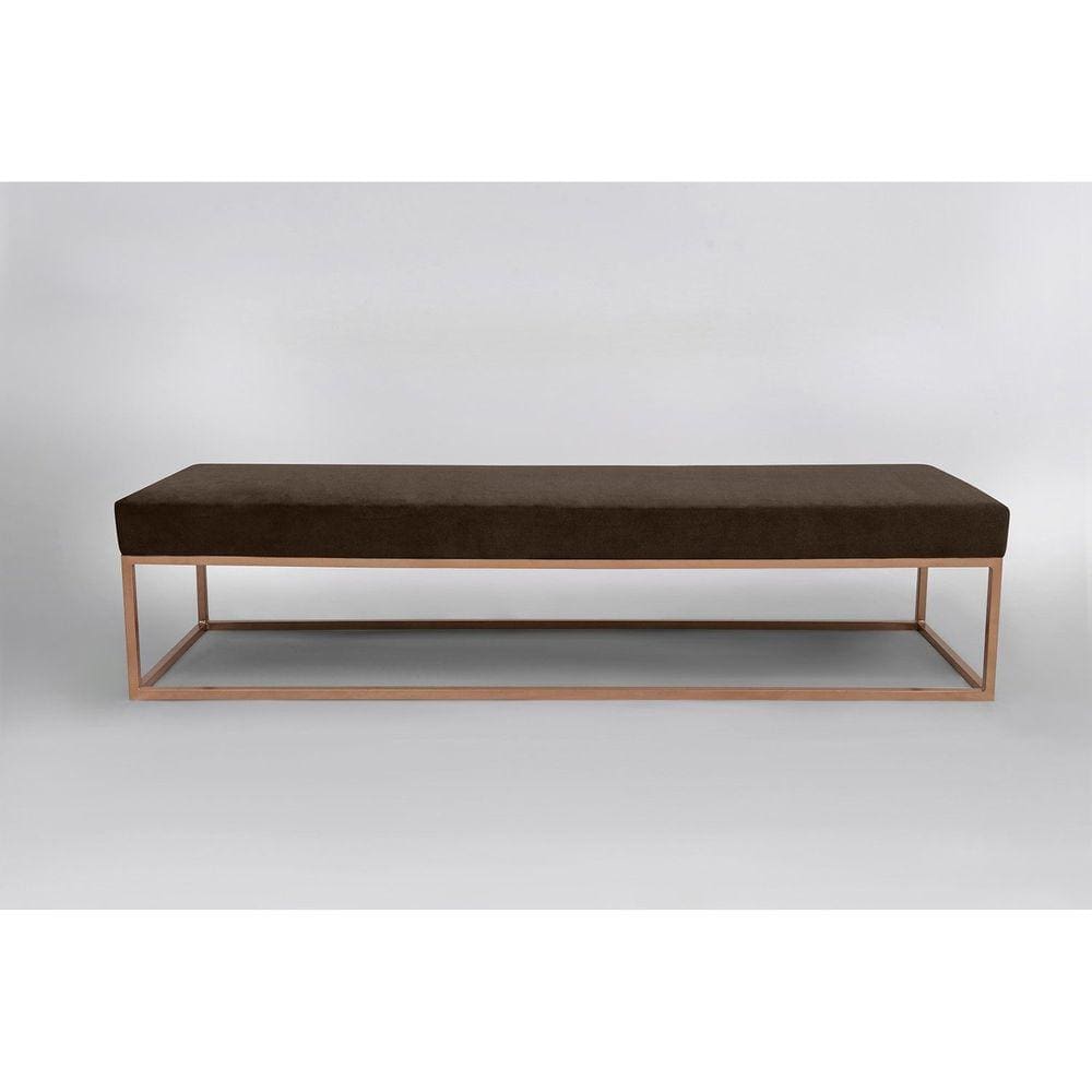 Puff Giulia para Sala de Estar 100cm Marrom/ Dourado