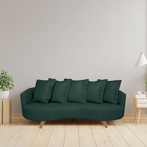 Sofá Fixo 2 Lugares 200x85x100cm Capri Verde/Imbuia