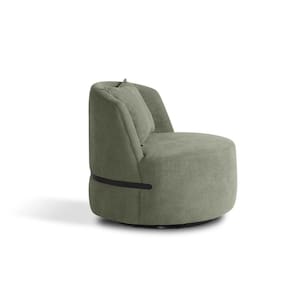 Poltrona Giratória para Sala de Estar Laila Verde/Preto