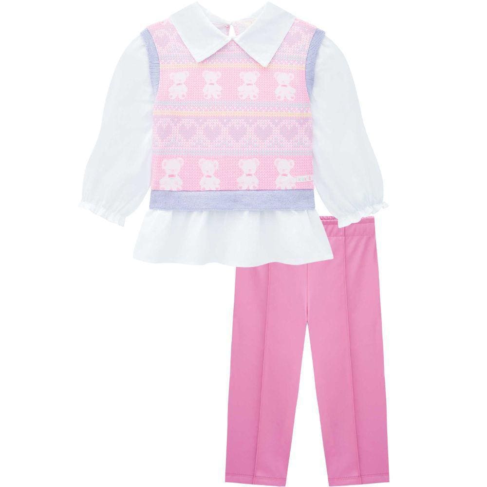 Conjunto Bata Coração e Ursinhos Kukiê 70484