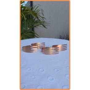 Jogo com 4 Anéis de Guardanapo Garfo Rose Gold - Rafimex