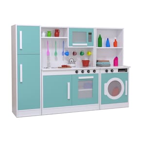 Cozinha Infantil Completa com Geladeira e Lavanderia Menta