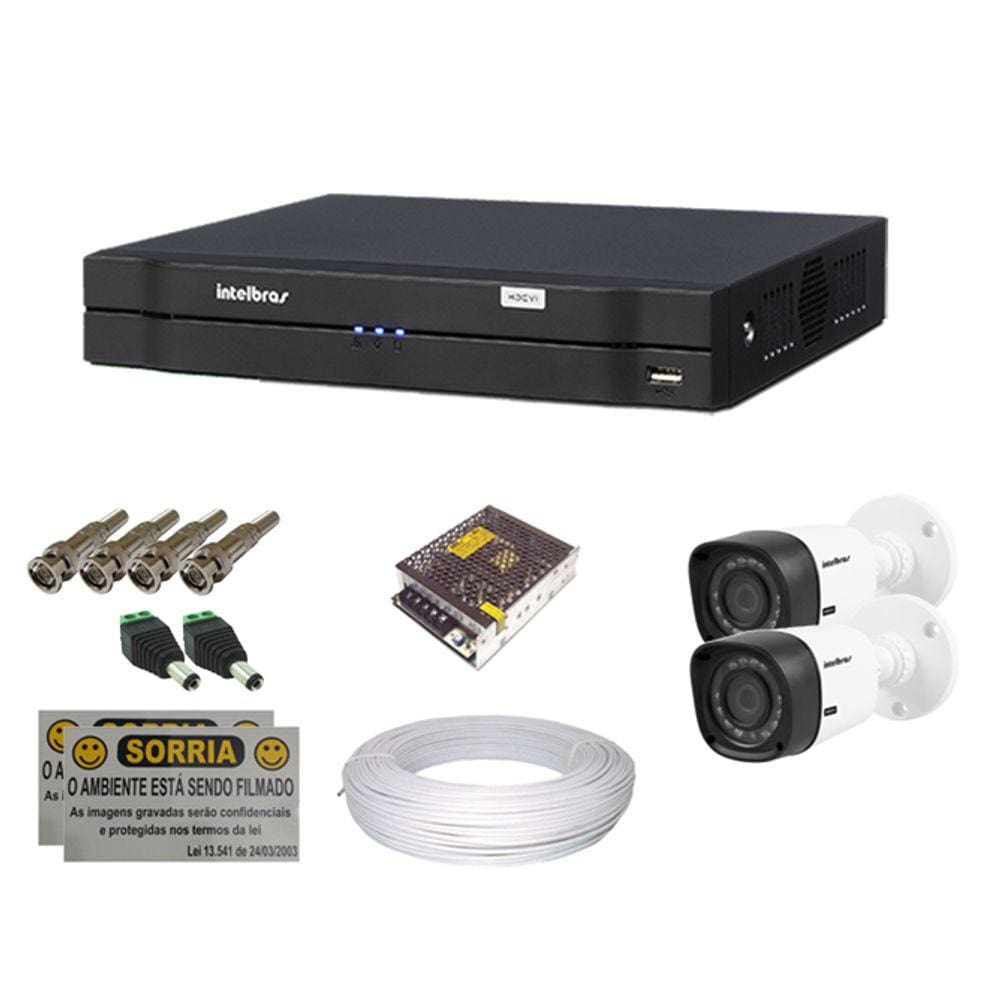 Kit Cftv 2 Câmeras Hdcvi + Dvr 4 Canais Intelbras