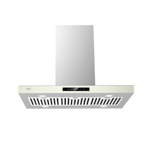 Coifa e Depurador de Ilha EOS 90cm Maxxi Air Digital Touch Tipo T em Inox EPCO90ITD 110V