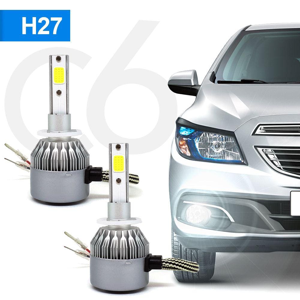 Par Lâmpadas H27 Farol Milha Chevrolet Sonic 2011 2012 2013 2014 2015 2016 Super Led C6 6000k 7200 Lumens Branco Frio Efeito Xenon