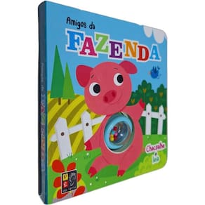Livro Físico Infantil Cartonado Amigos da Fazenda: Chacoalhe e Leia