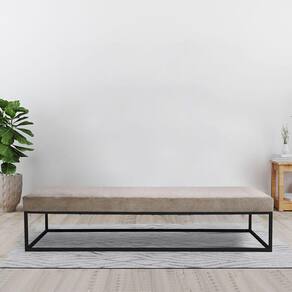 Puff para Sala de Estar Giulia 160 Cm Bege/Preto