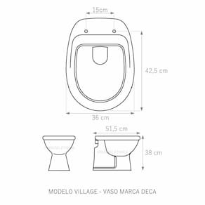 Tampa Vaso Village Cinza Escuro Tampa Vaso Deca Em Mdf Cinza