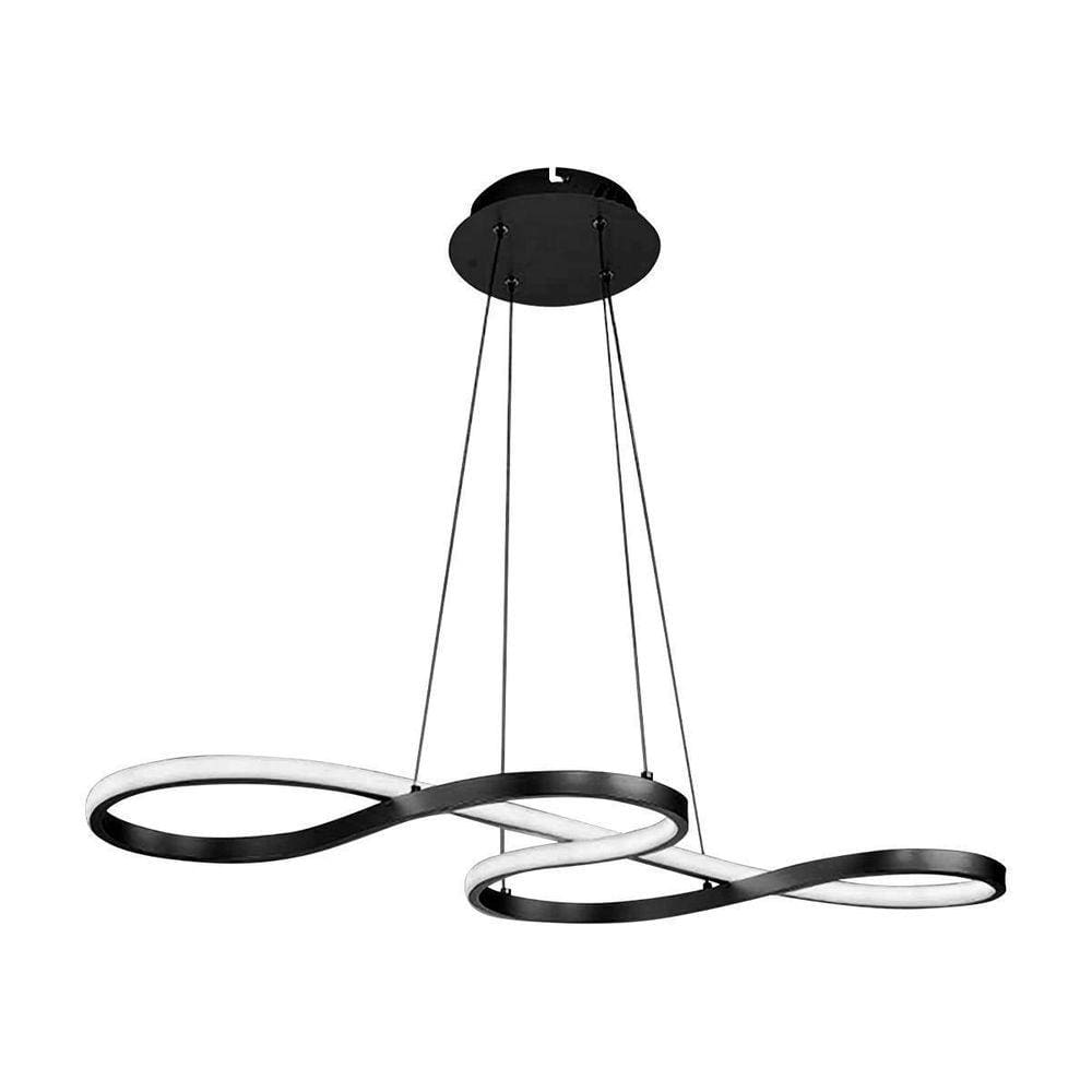 Lustre Pendente Elegante Led 3200K Preto Moderno 60W Bivolt