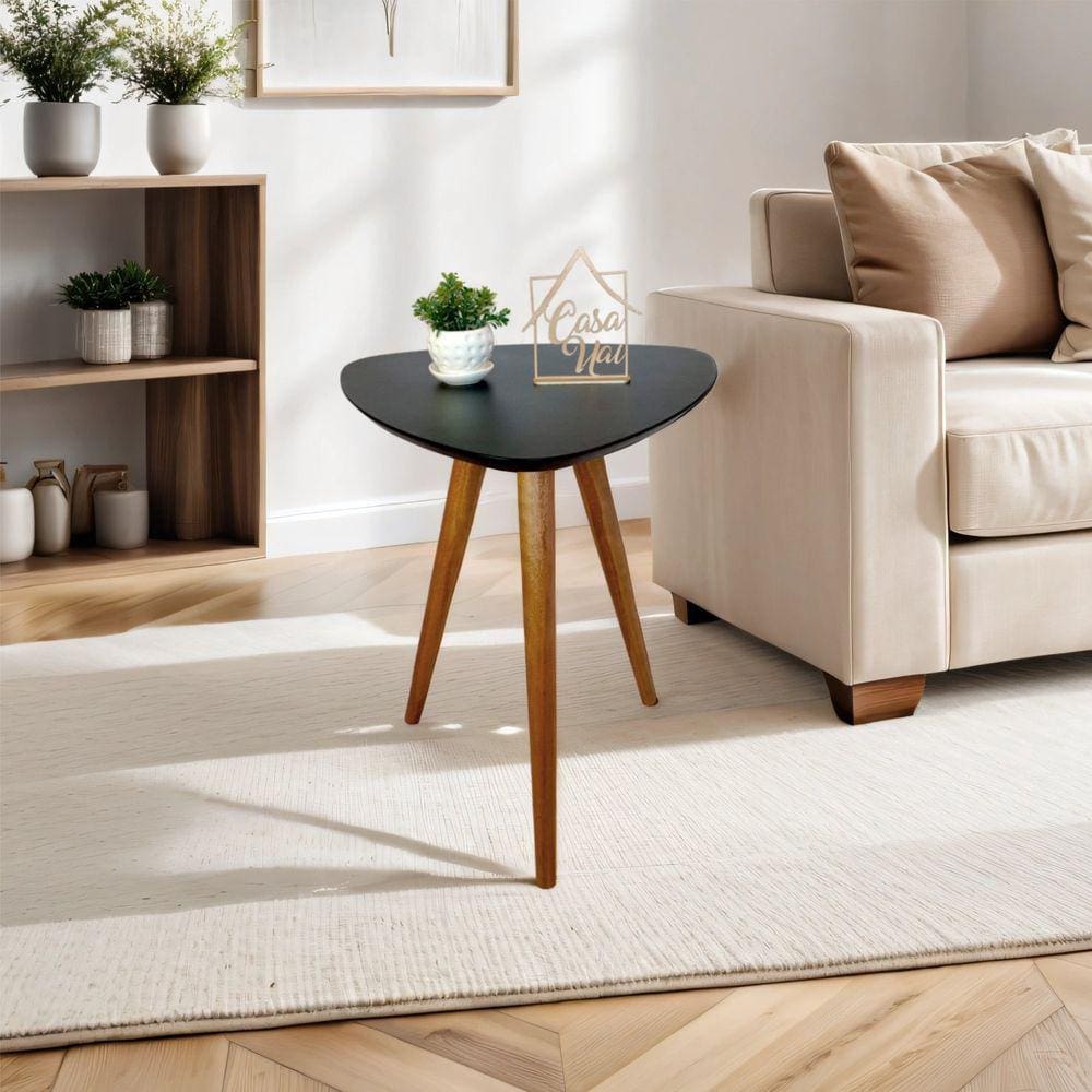 Mesa Lateral Pe Palito Orgânico Libano 50x60cm Preto