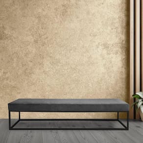 Puff para Sala de Estar Giulia 140 Cm Cinza/Preto