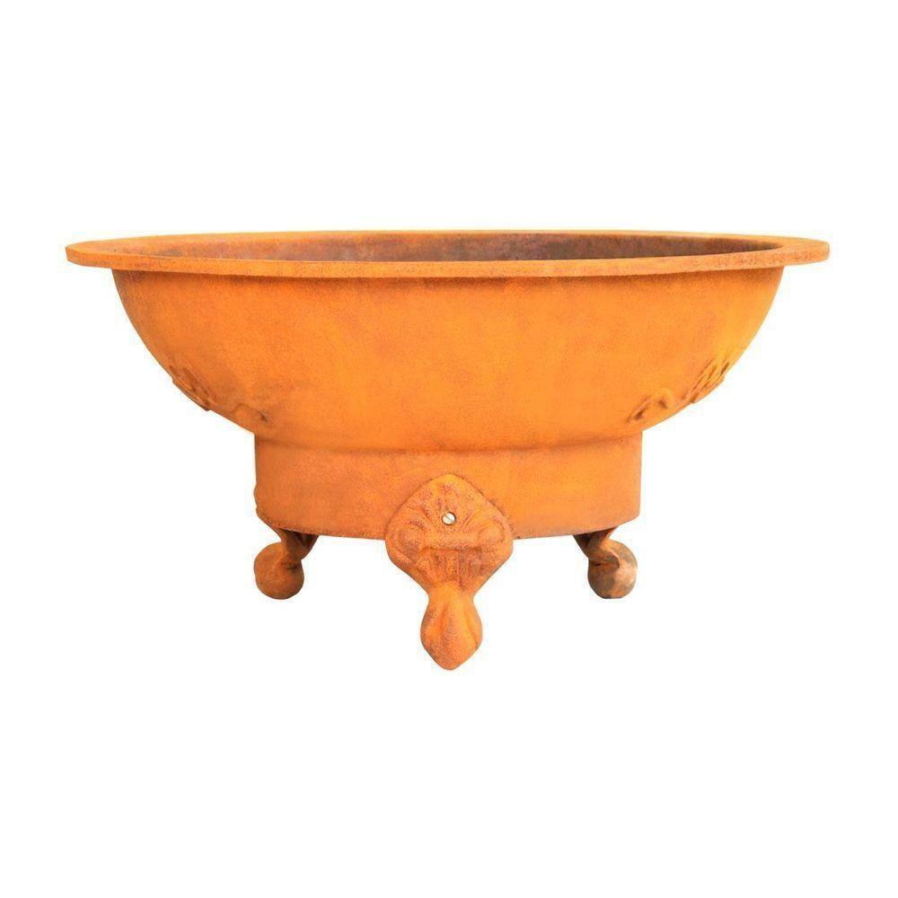 Lenheiro Lareira Braseiro Envelhecida Externa Em Ferro 64cm