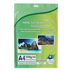 Papel Fotográfico Premium A4 Glossy 120G 20 Folhas