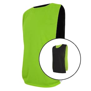 Kit com 20 Coletes Esportivos Dupla Face TRB Verde Limão e Preto