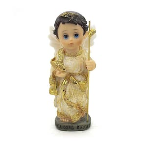 Imagem São Rafael Arcanjo Infantil Importada Resina 12 Cm