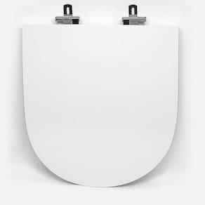 Assento Sanitário Poliéster para Louça Riviera/smart celite Super Luxo Cromado Branco