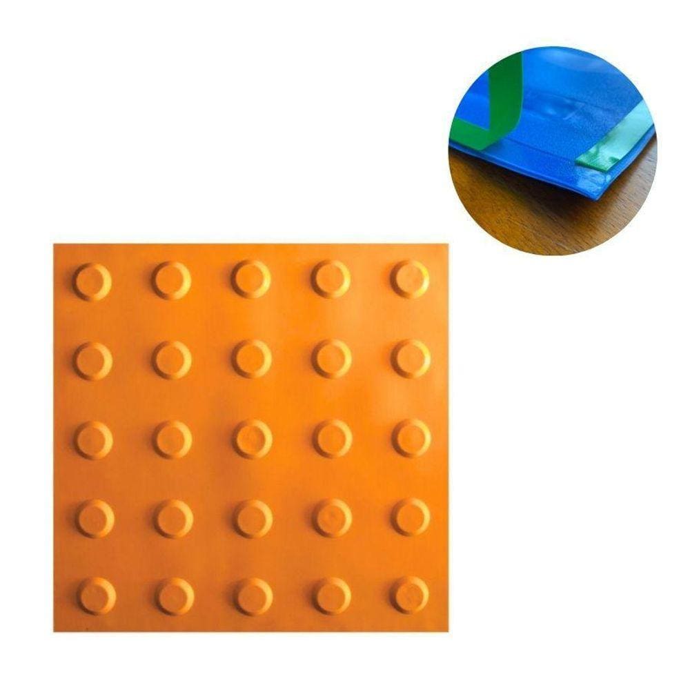 Piso Tátil PVC Amarelo 25x25cm - Instalação Rápida