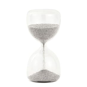 Ampulheta Decorativa em Vidro Areia Prata 15cm 18314 Mart