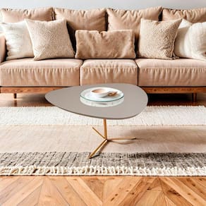 Mesa de Centro Líbano Palheta Metal 50x30 Cinza